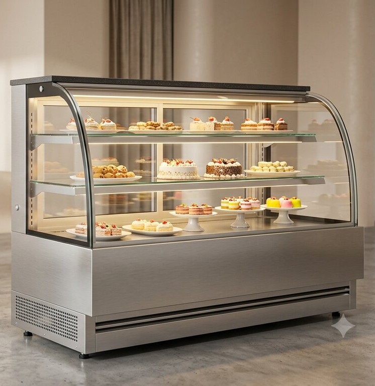 Premium stainless steel refrigeration display counter by Mahira Refrigeration Works